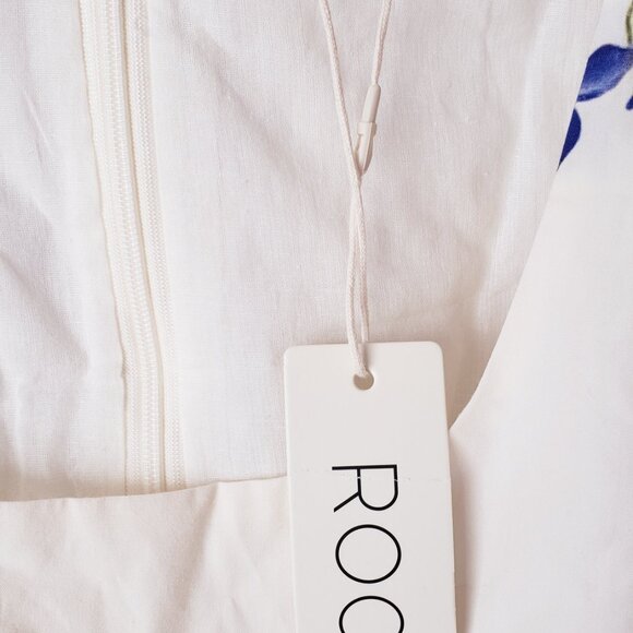 Midi Dainty Floral Dress |Square Neck Bow Tie Dress | Roolee - Picture 7 of 8